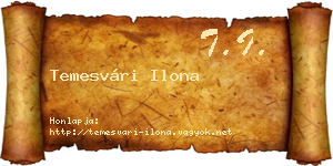 Temesvári Ilona névjegykártya